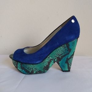 Calvin Klein peep toe pumps